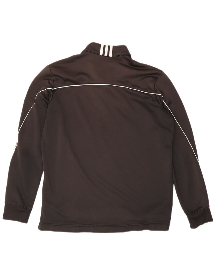 Adidas Herre Climalite Sweatshirt med lynlås, stor sort polyester