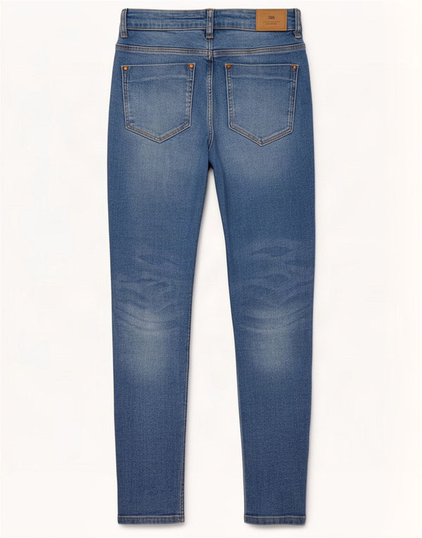 Zara Dame Skinny Jeans EU 36 XS W26 L27 Blå Bomuld