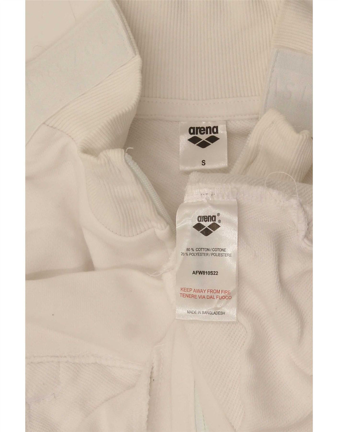 Arena Dame Oversized træningsdragt Topjakke UK 10 Small White Bomuld