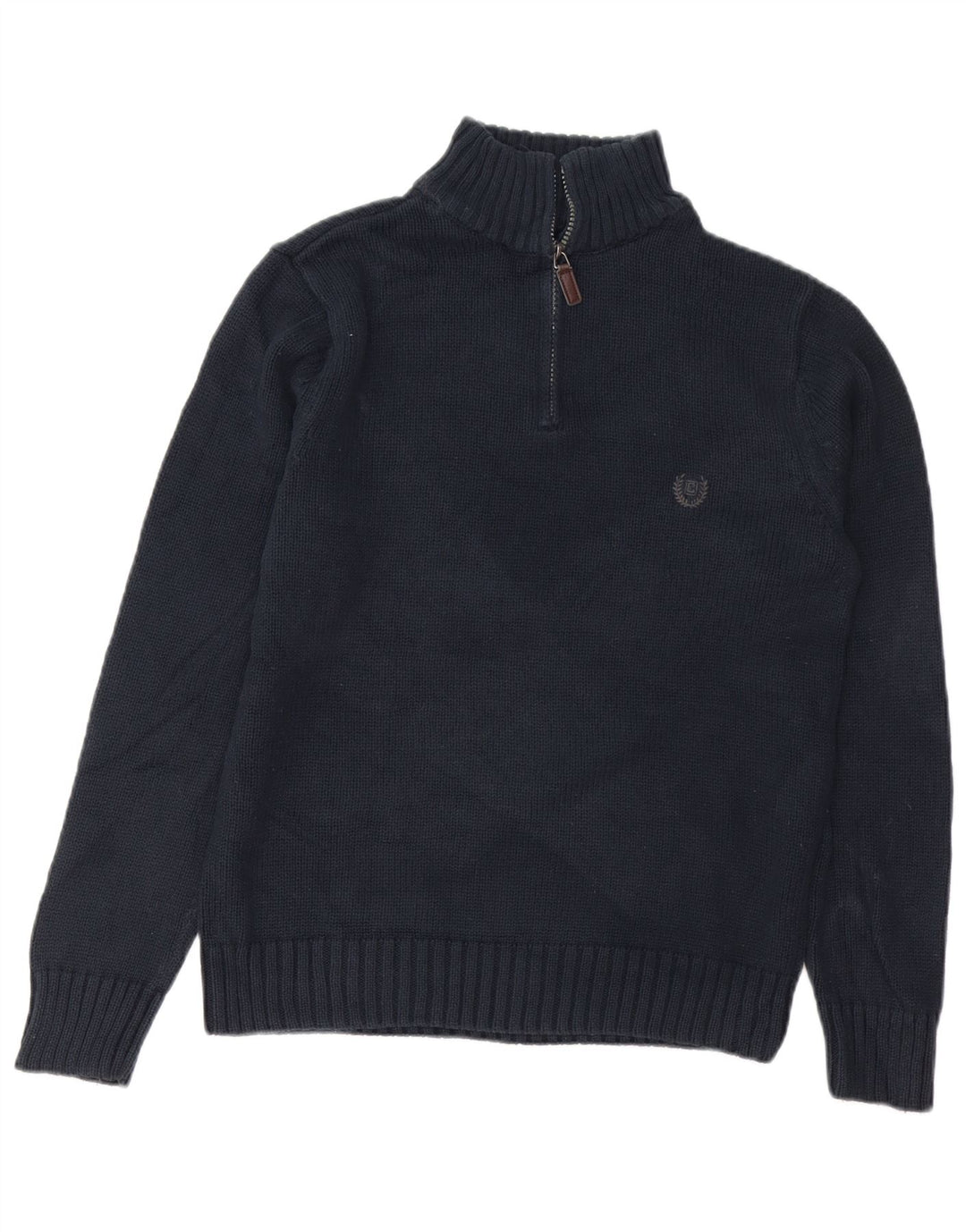 CHAPS Herre Zip Neck Sweater Small Navy Blue Bomuld