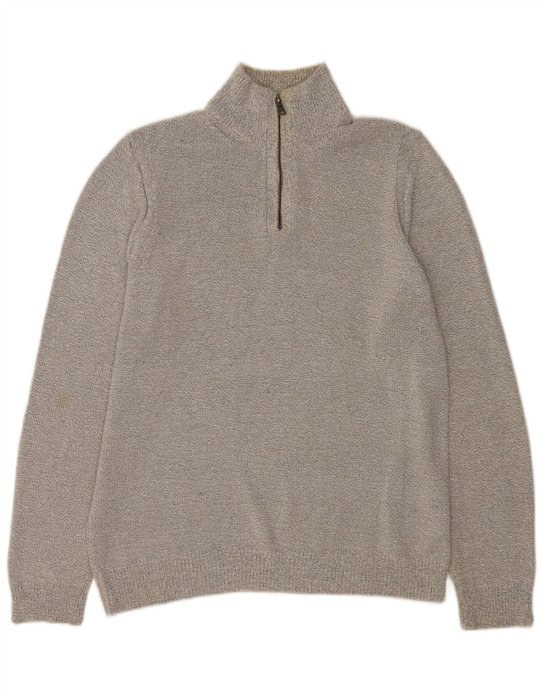 Marks & Spencer Herre sweater med lynlåshals, stor grå bomuld