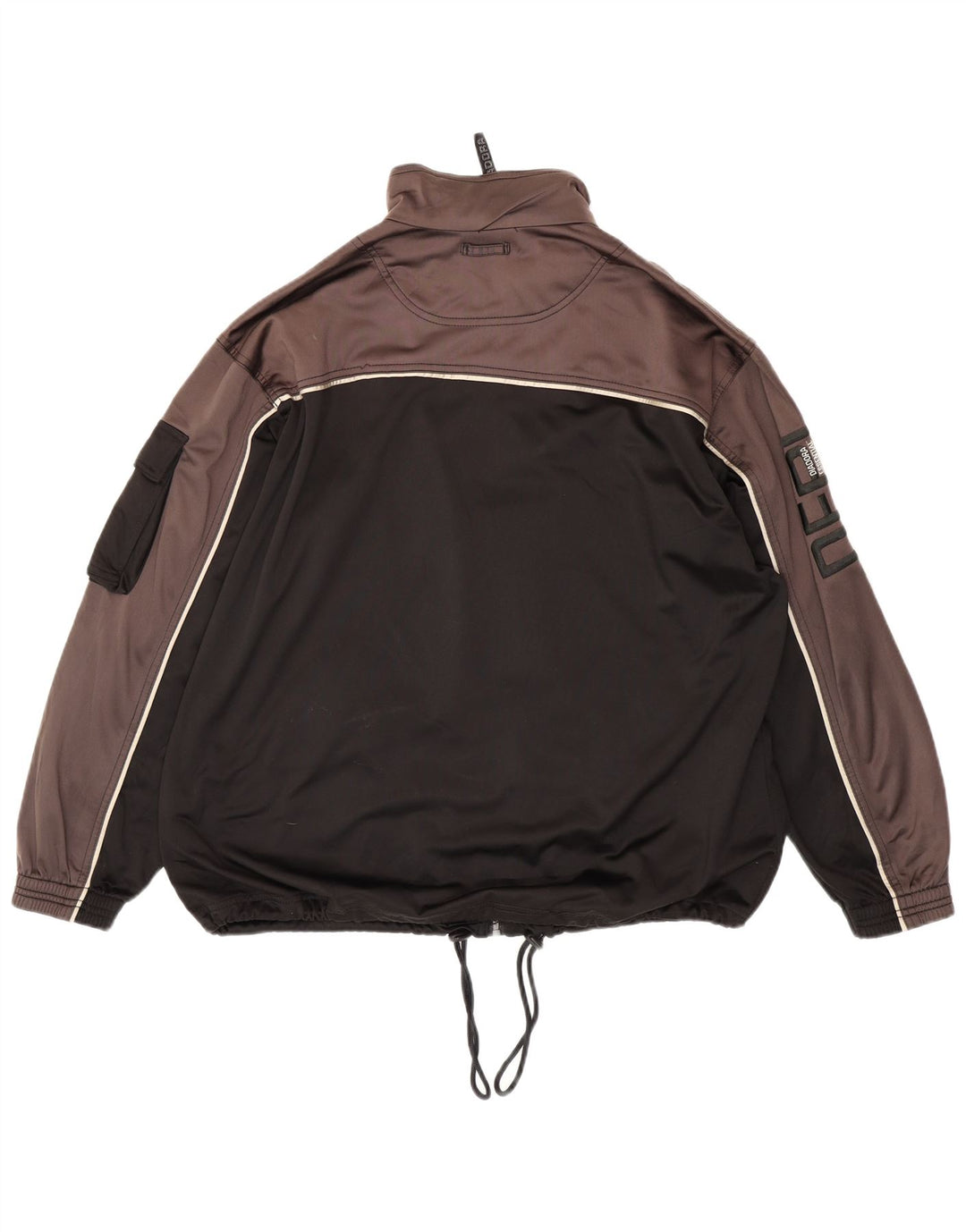 Diadora Herre grafisk træningsdragt topjakke UK 42 Stor sort farveblok