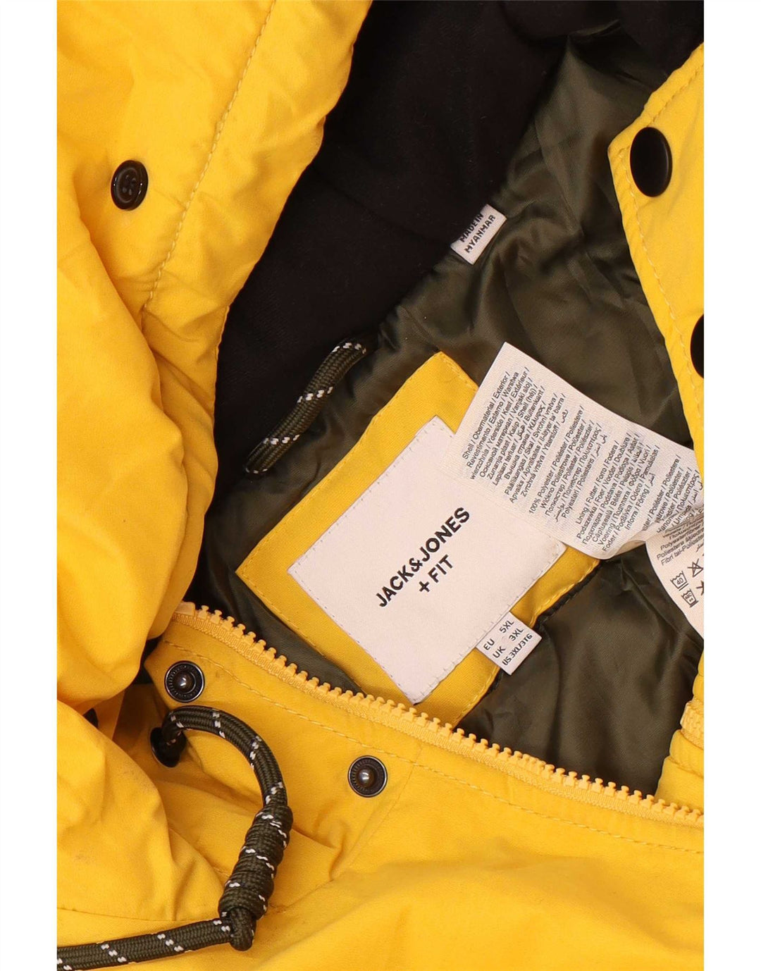 Jack & Jones Herre Hooded Parka Jacket UK 46 3XL Gul Polyester