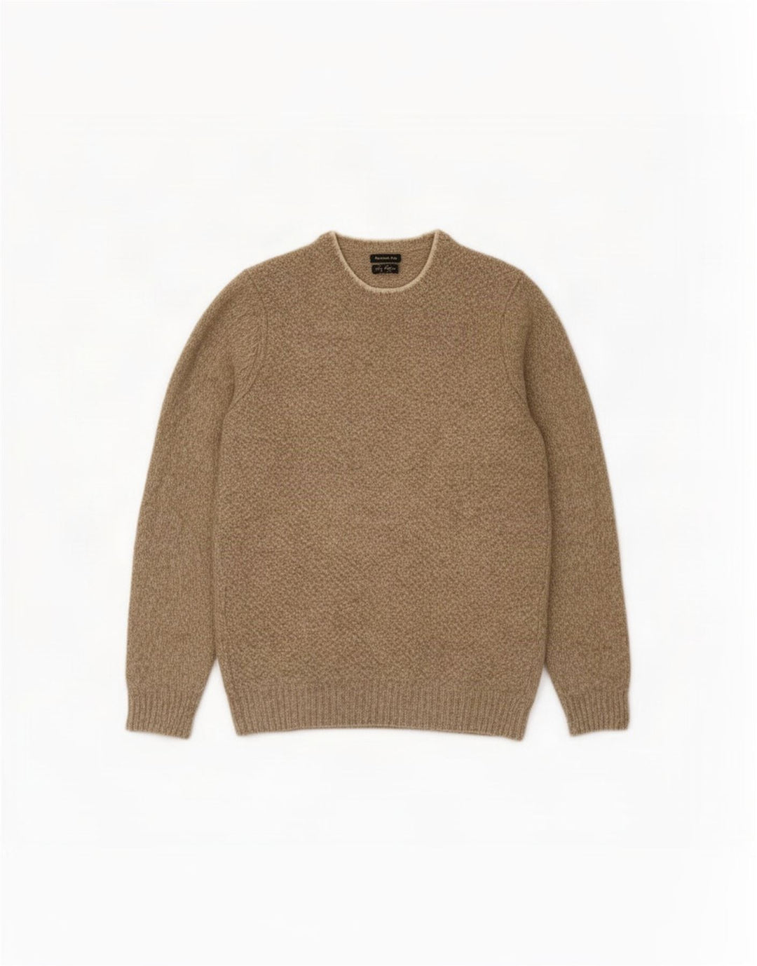 Massimo Dutti Herre Boat Neck Jumper Sweater XL Beige Flecked