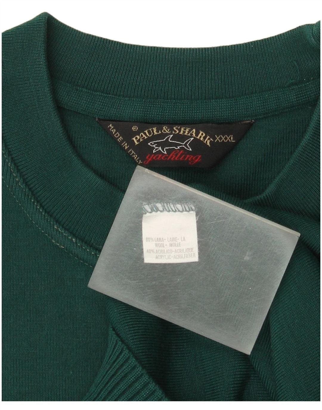 Paul & Shark Herre Crew Neck Jumper Sweater 3XL Grøn uld