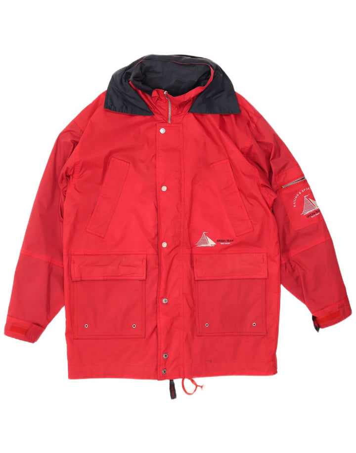 VINTAGE Herre Windbreaker Jacket UK 38 Medium Rød Polyamid