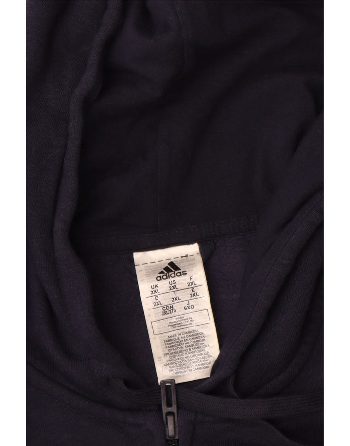 Adidas Hættetrøje med lynlås til mænd 2XL marineblå bomuld