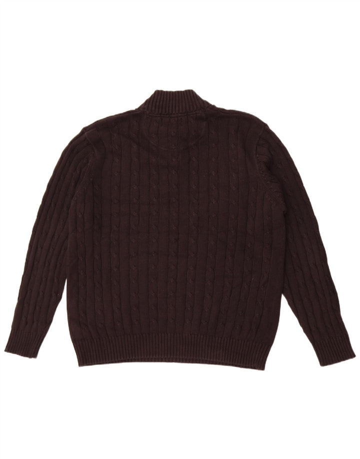 Marks & Spencer Herre Blue Harbor Zip Neck Jumper Sweater Large Black