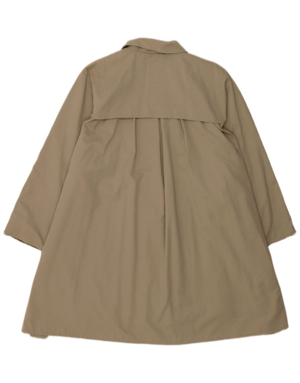 Vintage Kvinders Oversized Trench Coat UK 10 Lille Beige Bomuld
