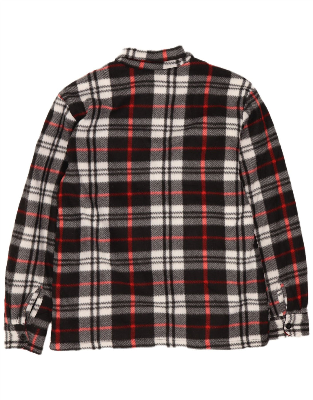 Vintage Herre Sherpa Lumberjack Flannel Shirt Medium Sort Plaid Polyester