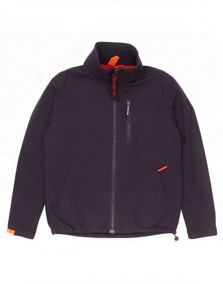 Superdry Herre The Windhiker regnjakke UK 40 Stor marineblå nylon