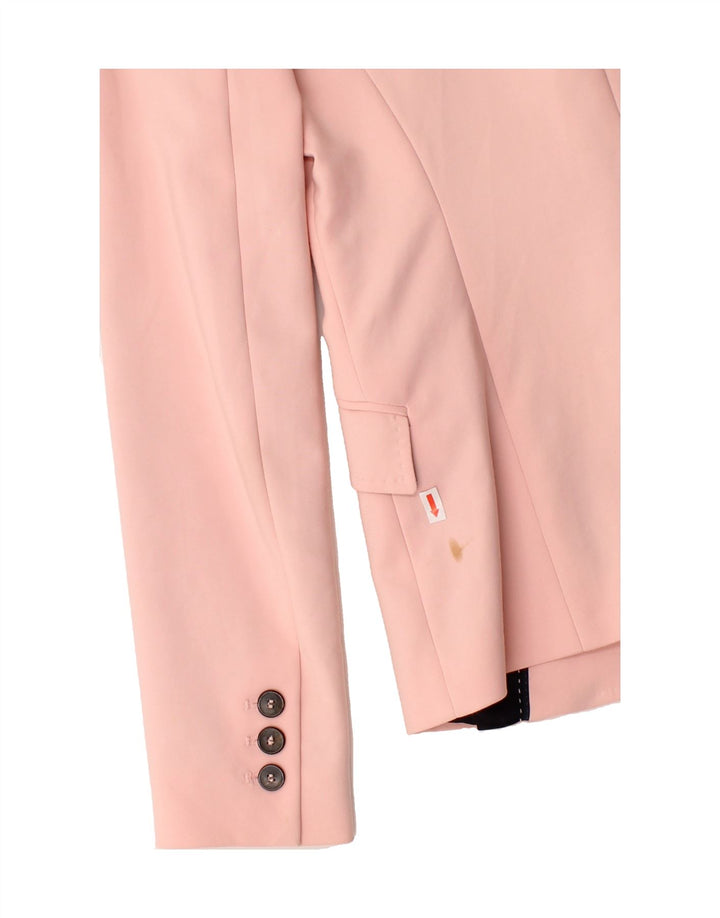 ZARA Womens 1 Button Blazer Jacket UK 8 Small Pink Vintage Zara and Second-Hand Zara from Messina Hembry 