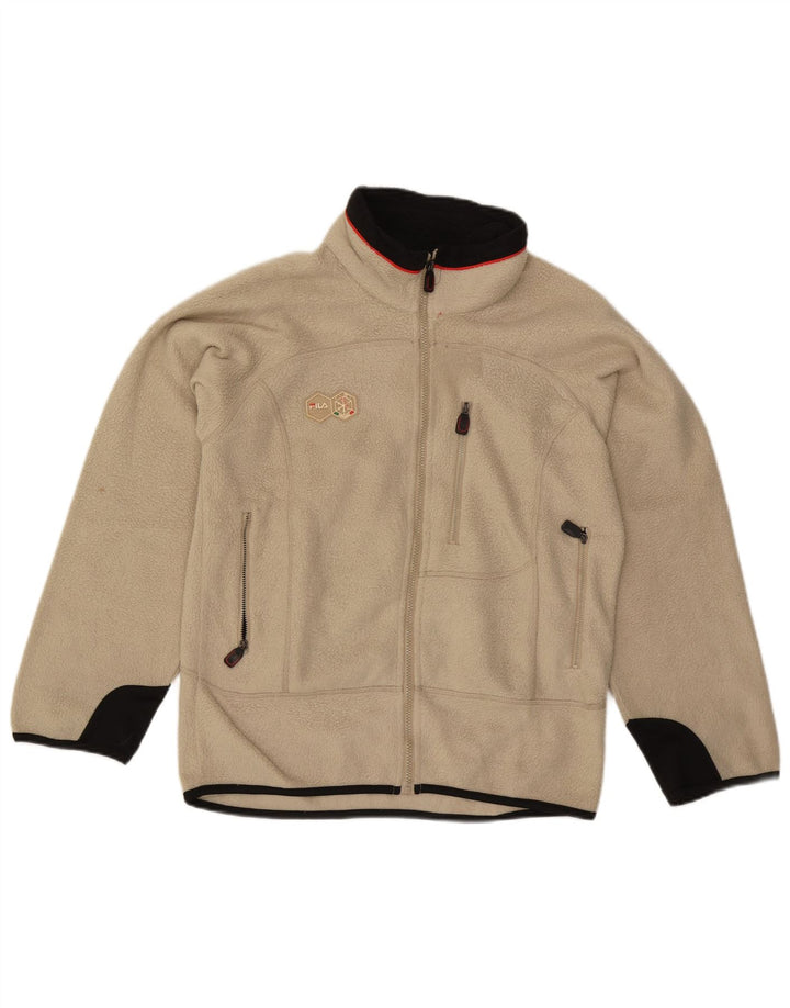 Fila Fleecejakke til mænd UK 36 Small Beige Colourblock Polyester