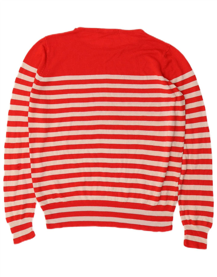 Marks & Spencer Dame sweater med rund hals DK 14 Medium rød stribet