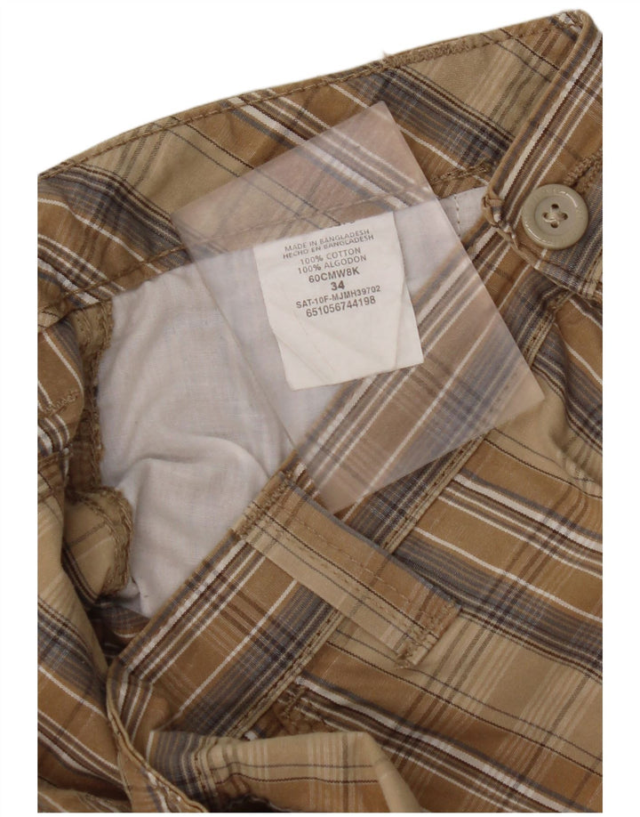 WRANGLER Herre Cargo Shorts W34 Stor brun ternet bomuld