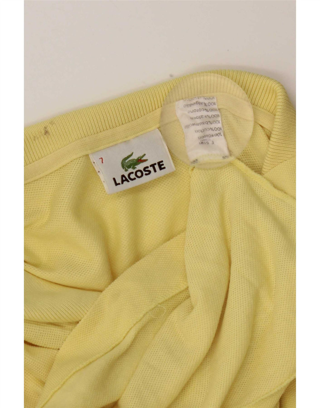 Lacoste Herre Polo Shirt Str. 7 2XL Gul Bomuld