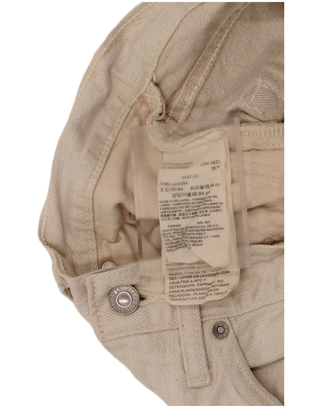 Levi's Dame Højhøjde Løse Jeans W27 L31 Beige Bomuld