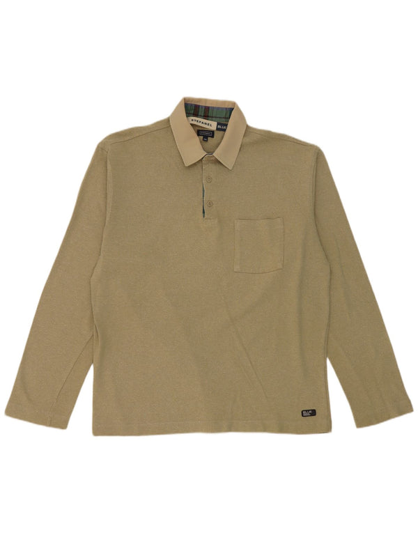 Stefanel Langærmet Rugby Polo Shirt 2XL Khaki Bomuld