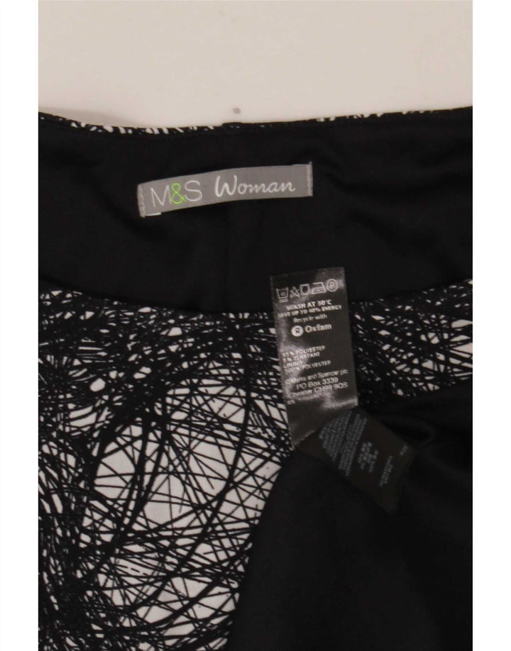 Marks & Spencer Kvinder Abstrakt Mønster Skede Kjole UK 20 2XL Sort