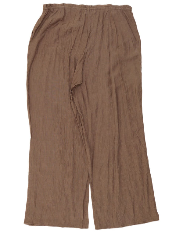 Zara kvinders højtaljede brede ben bukser UK 18 XL Khaki