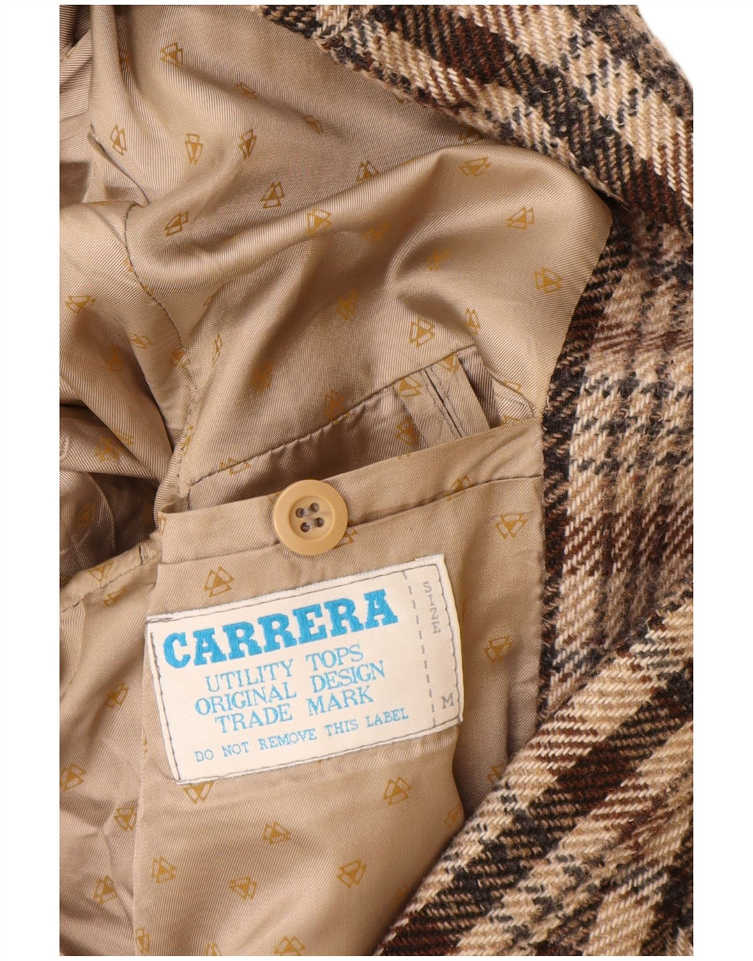 Carrera Herre 2 Button Blazer Jacket UK 38 Medium Brown Check