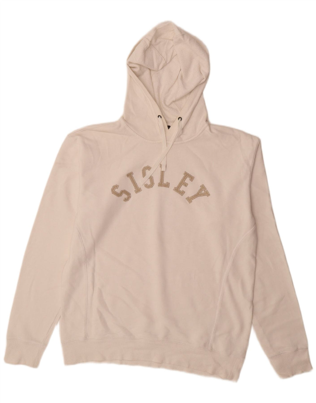 Sisley Herre Grafisk Hoodie Jumper Large White