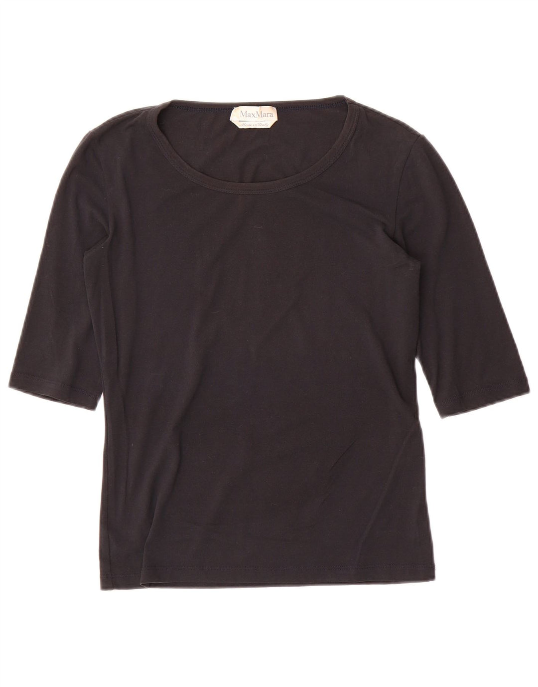 Max Mara Dame Top 3/4 ærme UK 8 Lille Sort