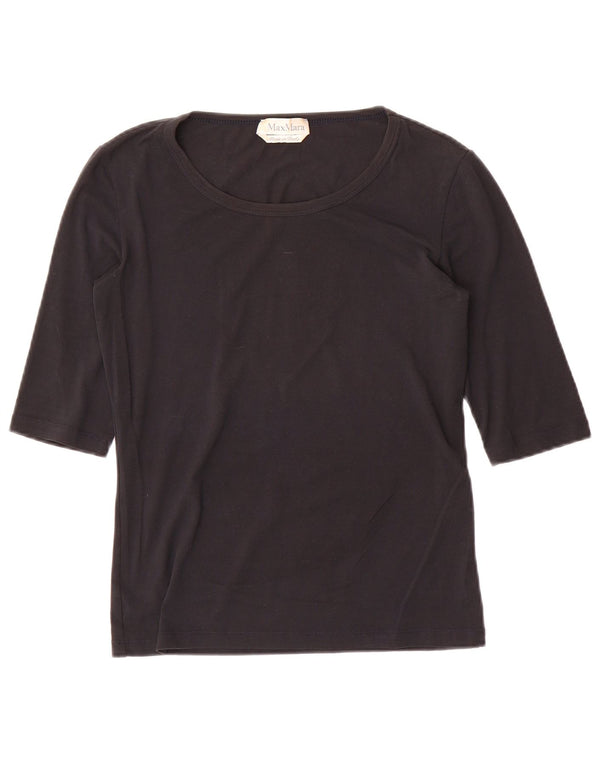 Max Mara Dame Top 3/4 ærme UK 8 Lille Sort