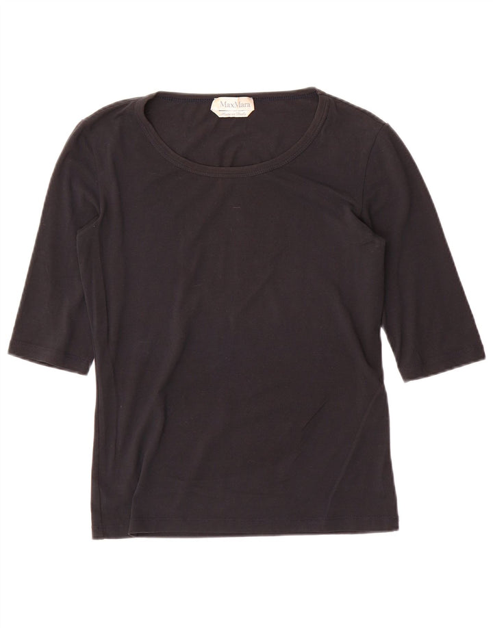 Max Mara Dame Top 3/4 ærme UK 8 Lille Sort