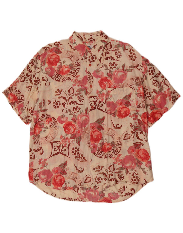 Quarry Mens Short Sleeve Shirt Large Multicoloured Floral Viscose