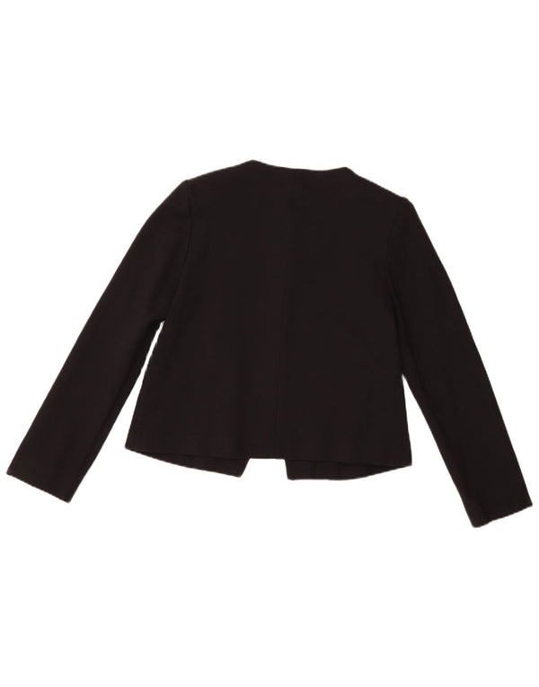 Whistles Dame Crop 3 Button Blazer Jacket UK 10 Small Black Viscose