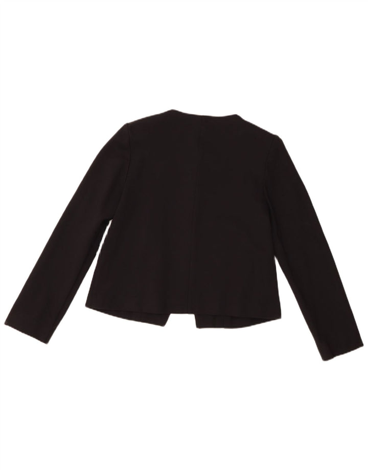 Whistles Dame Crop 3 Button Blazer Jacket UK 10 Small Black Viscose