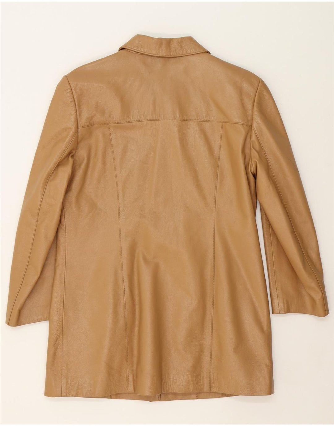 VINTAGE Womens Leather Coat IT 44 Medium Beige Sheepskin Vintage Vintage and Second-Hand Vintage from Messina Hembry 