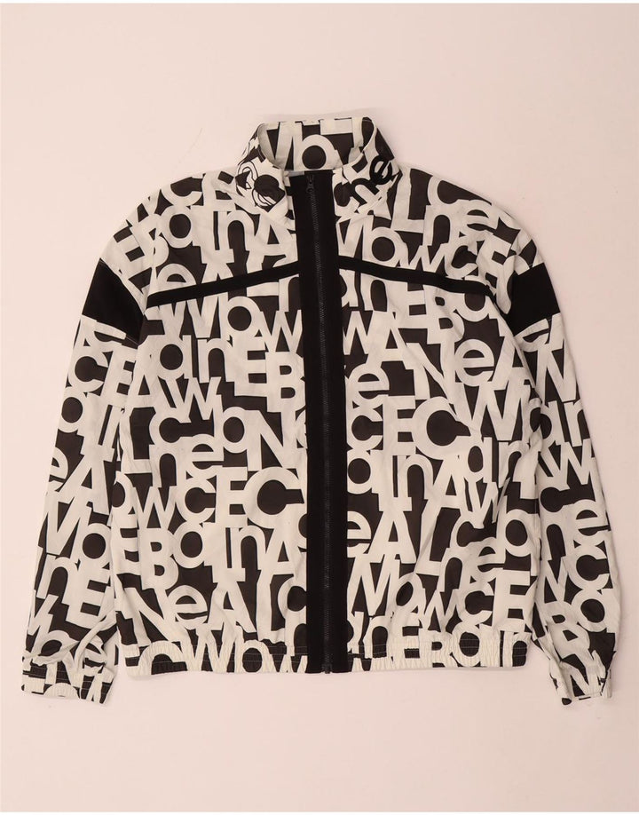 New Balance Womens Grafisk Oversized Bomber Jacket UK 10 Small White