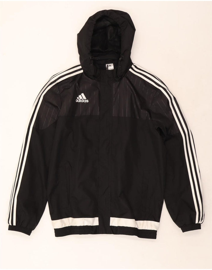 ADIDAS Træningsdragt med hætte til mænd, topjakke Medium Sort Colourblock Polyester