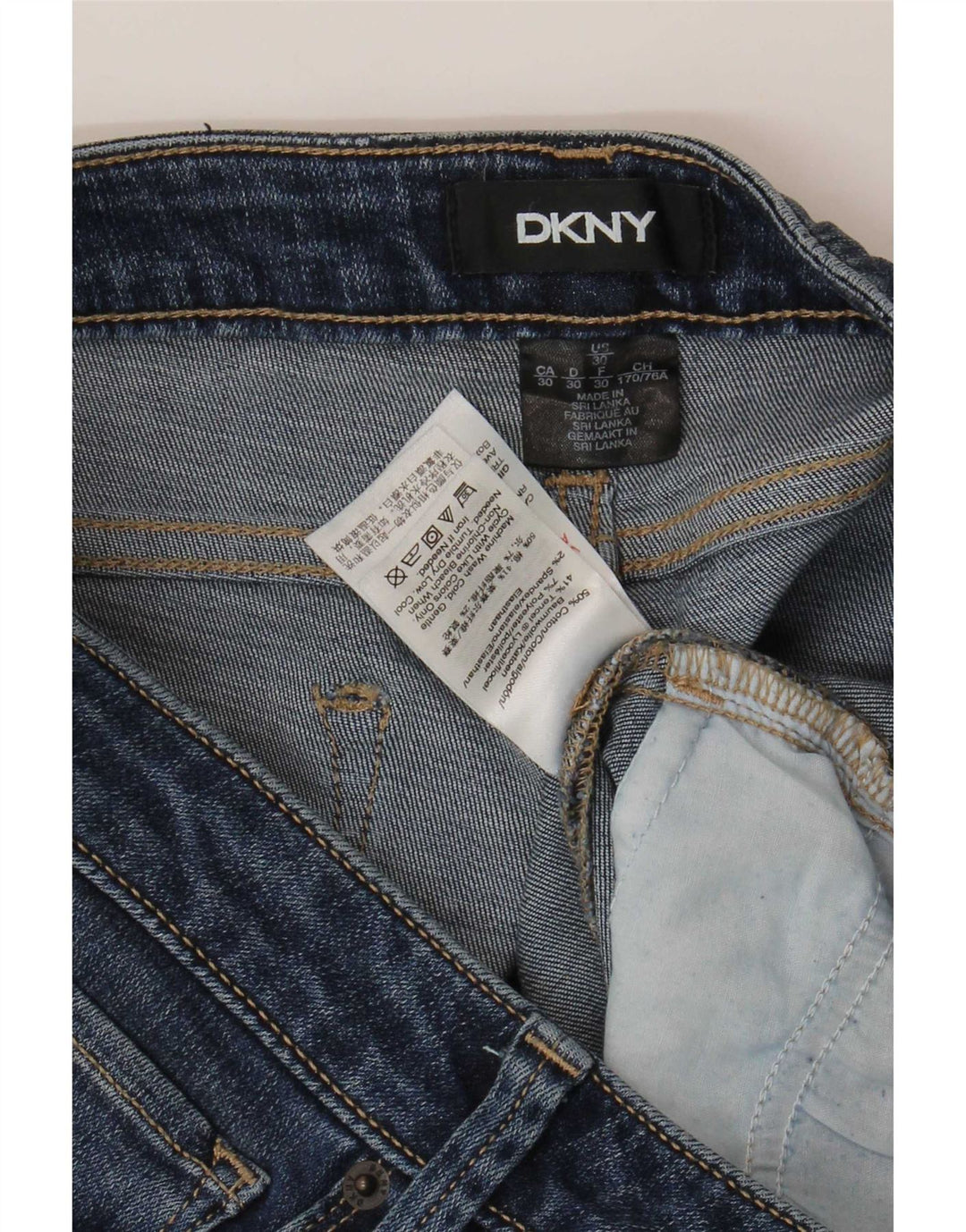 Dkny Dame Slim Jeans W30 L27 Blå Bomuld