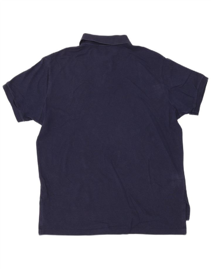 POLO RALPH LAUREN Herre Custom Fit Polo Shirt Stor marineblå bomuld