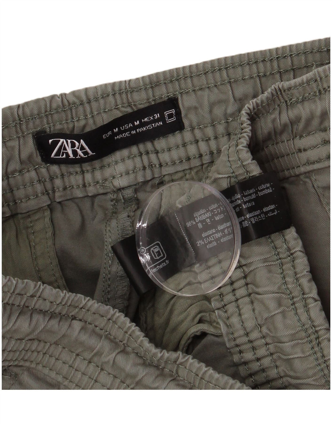 ZARA Joggers til mænd Casual Bukser Medium W30 L27 Khaki Bomuld