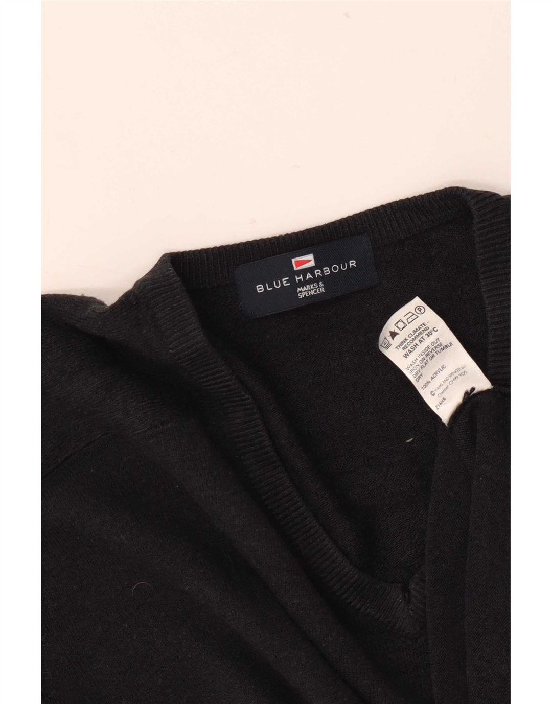 Marks & Spencer Herre V-hals sweater Medium Marineblå Akryl