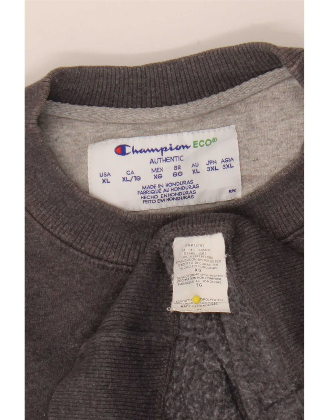 Champion Herre Sweatshirt Jumper XL Grå Bomuld