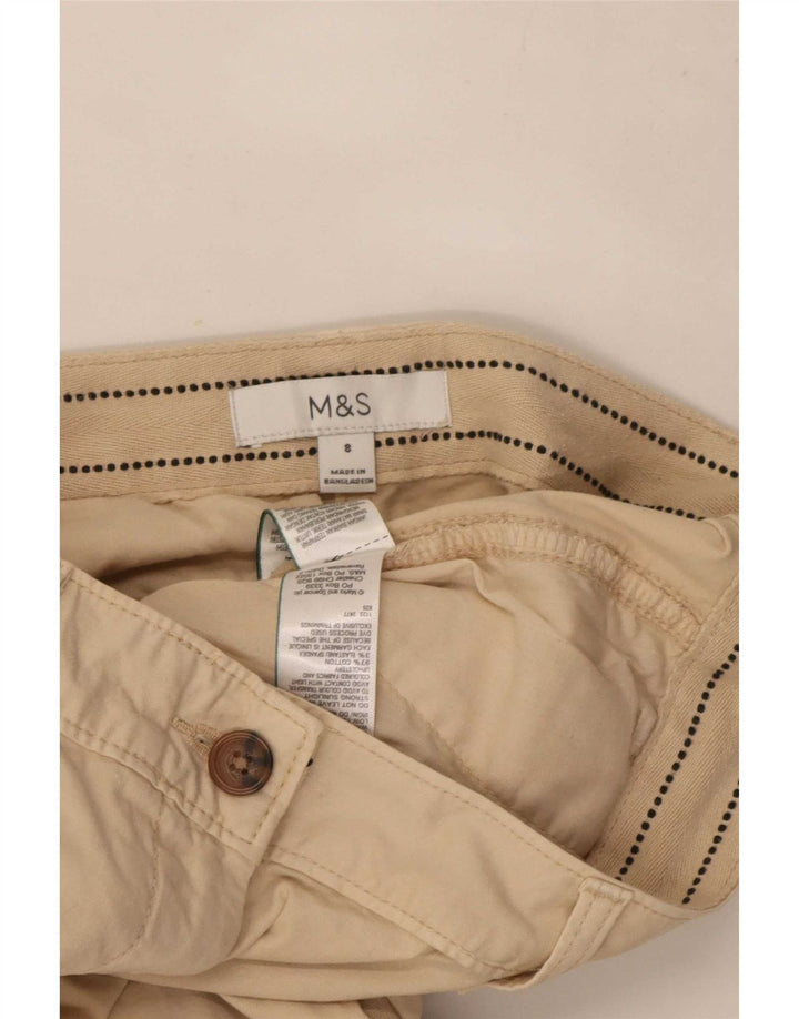 Marks & Spencer Chino Shorts til kvinder UK 8 Small W27 Beige Bomuld