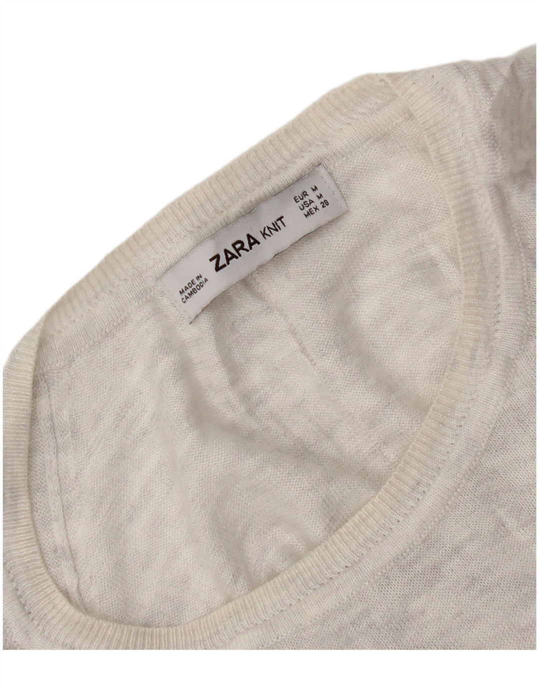 Zara Dame Boat Neck Jumper Sweater UK 14 Medium Grey