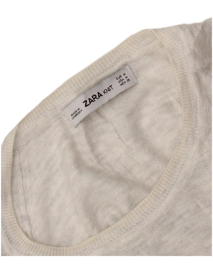Zara Dame Boat Neck Jumper Sweater UK 14 Medium Grey