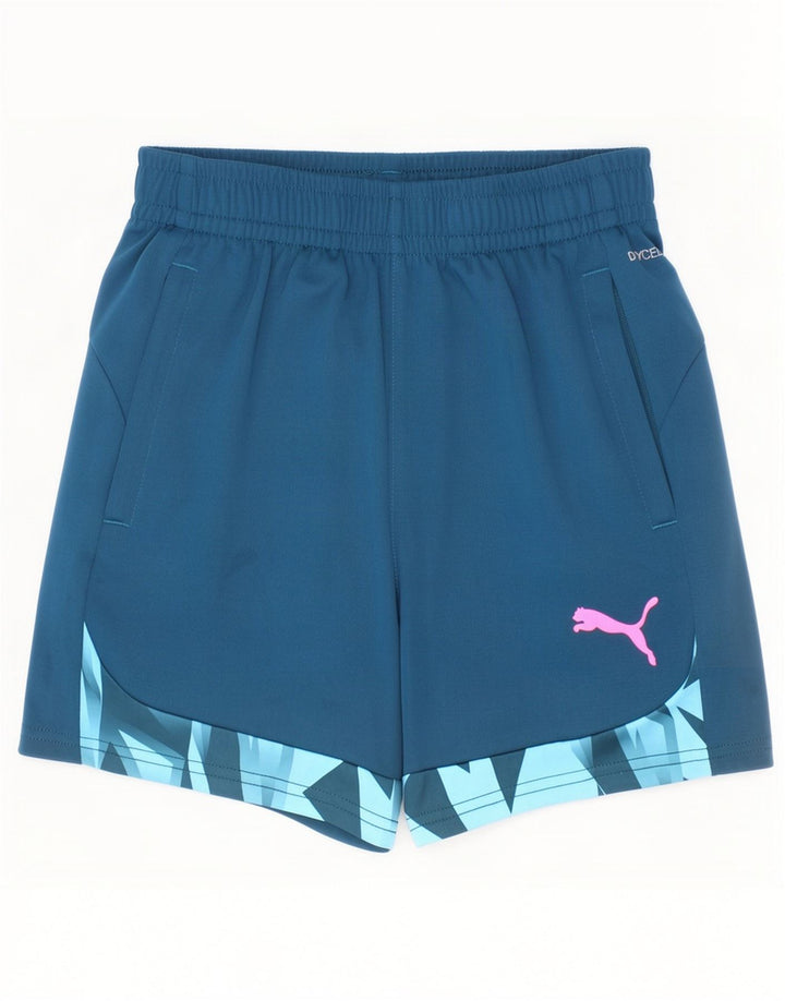 Puma drenge sportsshorts 9-10 år blå geometrisk polyester