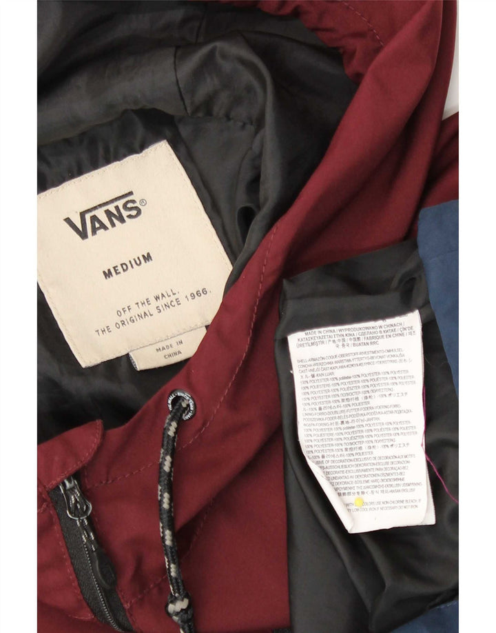 Vans Herre Hættetrøje Regnjakke UK 38 Medium Burgundy Colourblock