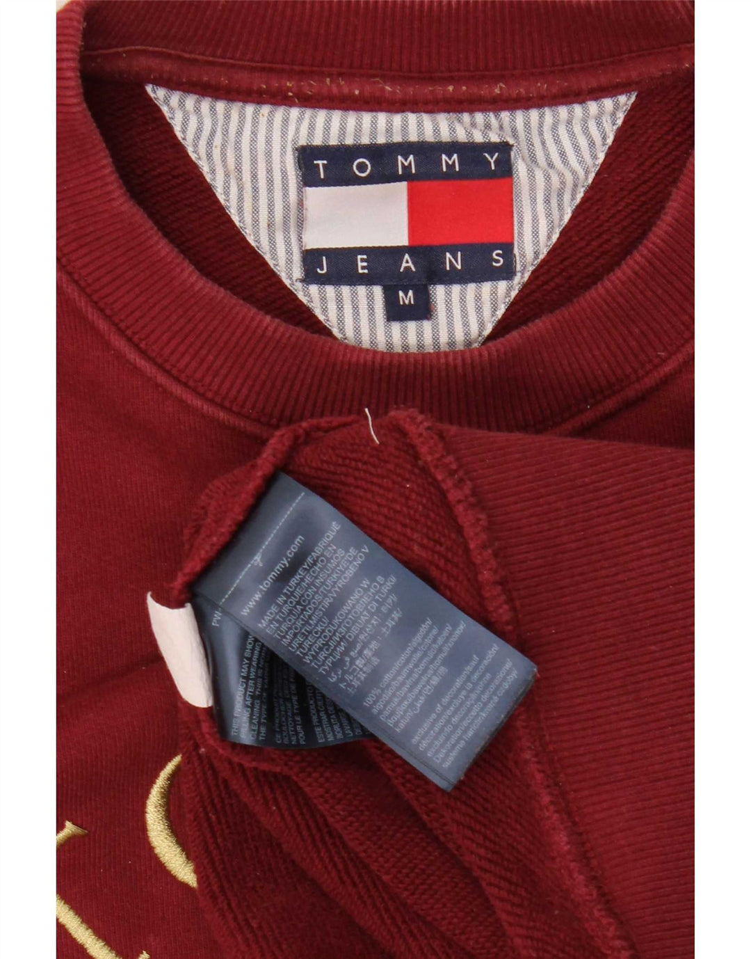 Tommy Hilfiger Herre Grafisk Sweatshirt Jumper Medium Bourgogne Bomuld