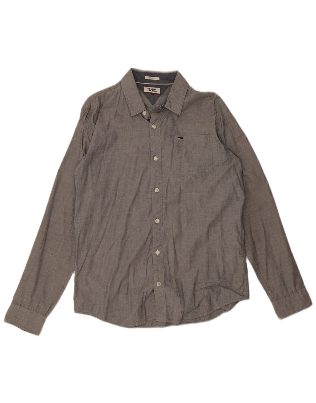 Tommy Hilfiger Herre Regular Fit skjorte Medium Grå Bomuld