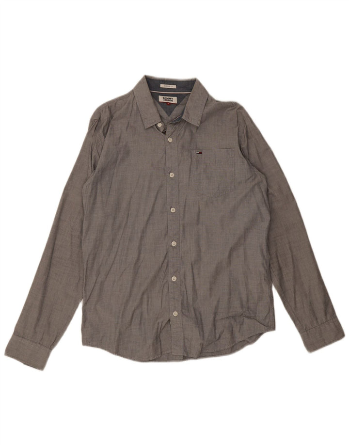 Tommy Hilfiger Herre Regular Fit skjorte Medium Grå Bomuld
