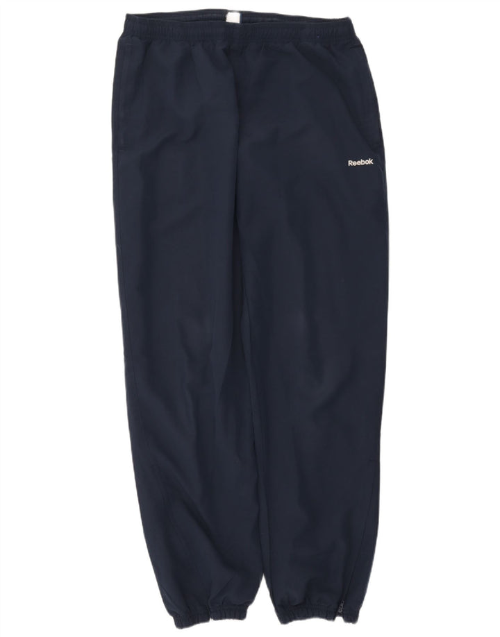 REEBOK Mens Tracksuit Trousers Joggers Medium Navy Blue Polyester