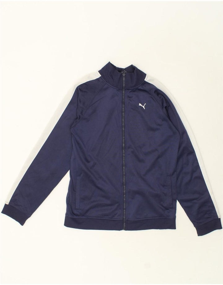 PUMA Mens Tracksuit Top Jacket Small Navy Blue Colourblock Polyester Vintage Puma and Second-Hand Puma from Messina Hembry 